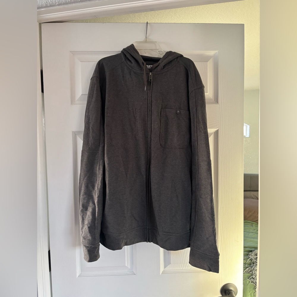Duluth Trading Co Men's Charcoal Relaxed Fit Zip-Up Hoodie